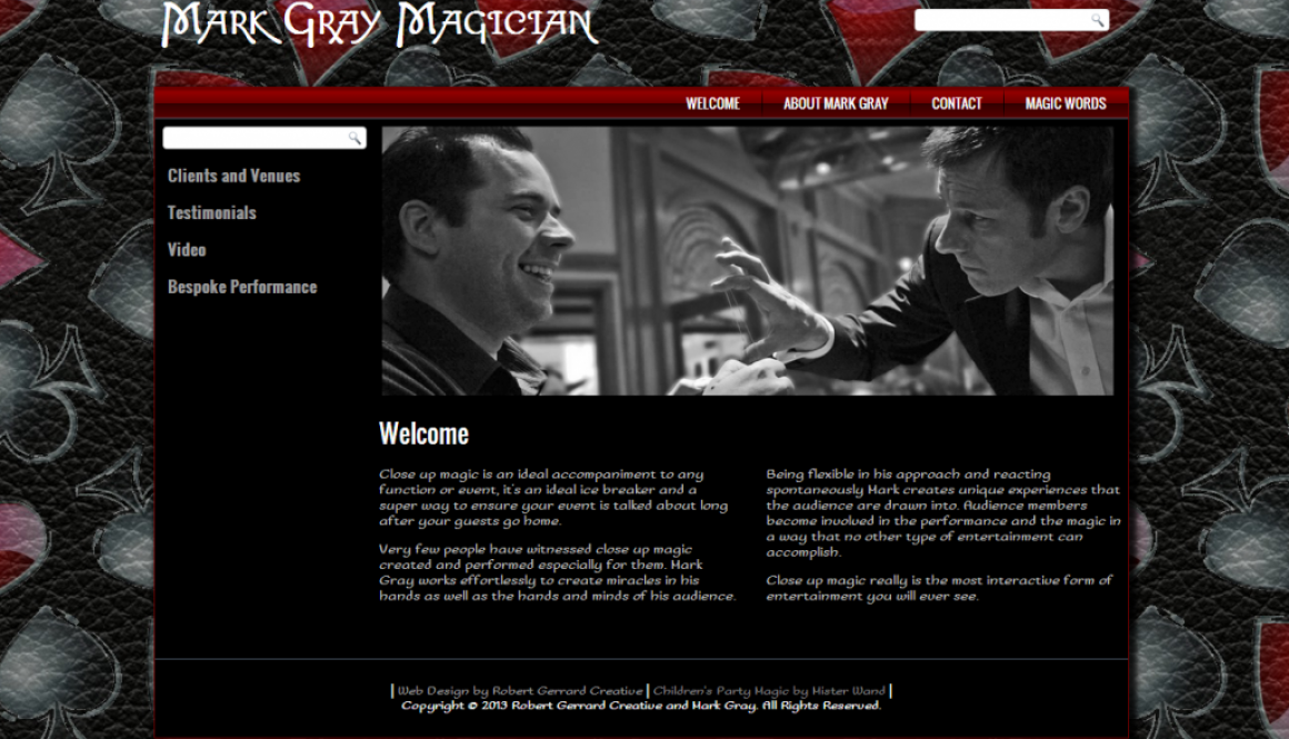 Mark Gray Magician Website