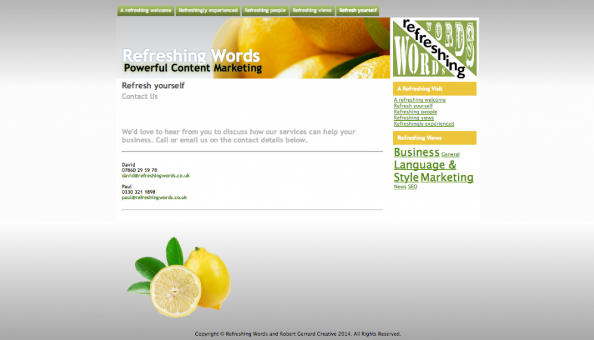 Refreshing Words Website