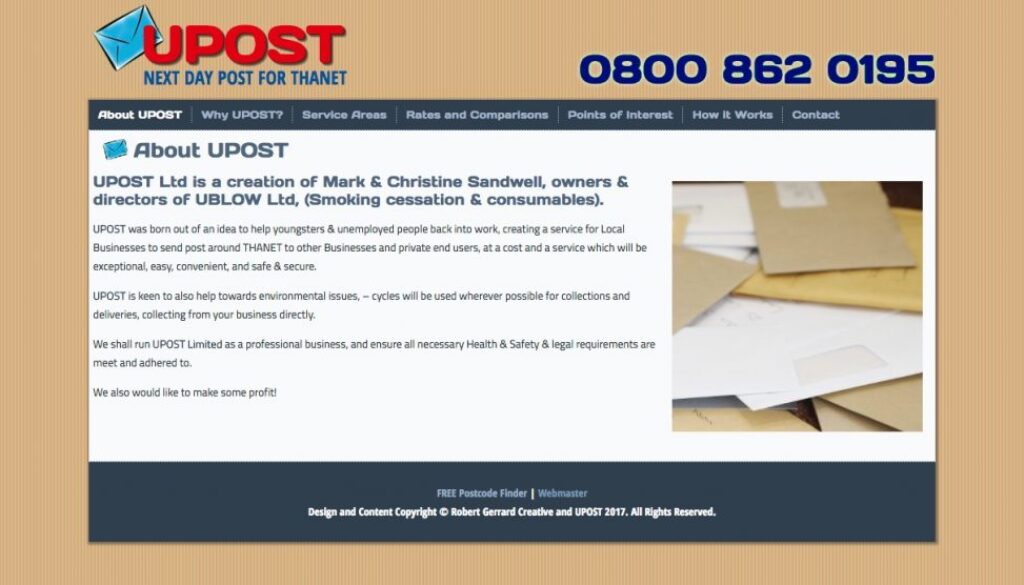 UPOST Website Screenshot Dec 2017